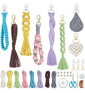 Amazon.com: INFUNLY 8 Set DIY Macrame Wristlet Keychain Kits for